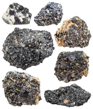 set of Perovskite minerals, crystals, natural rock clipart