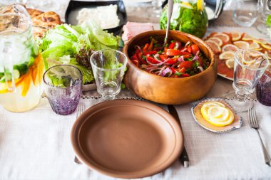 boş levha ve meze hizmet tablo