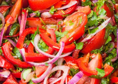 domates, salatalık, soğan salata yakın çekim