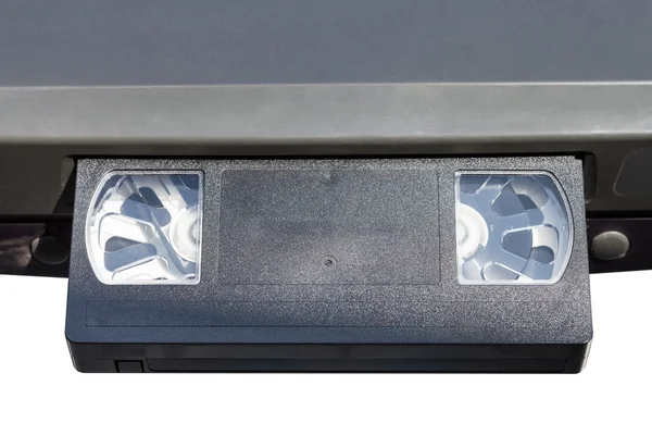 Videokassette im Videoplayer isoliert — Stockfoto