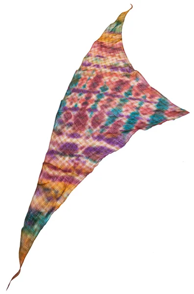 Triangulär scarf från hand målade linne batik — Stockfoto