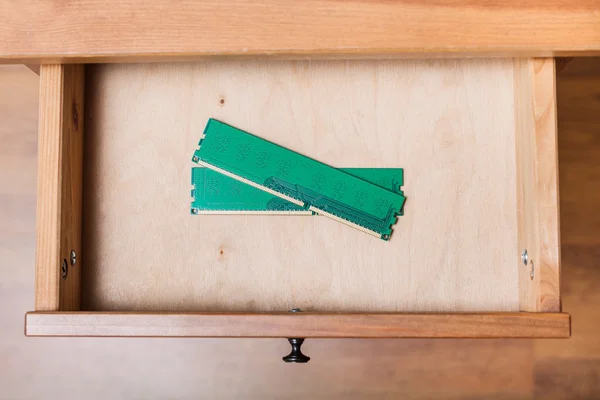 Computer Memory planks in open drawer — Stock Photo, Image