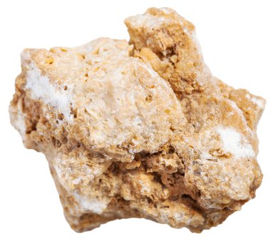 Beyaz üzerinde izole traverten minerali