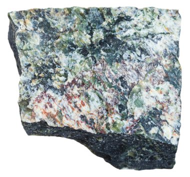 Dunite (olivinite) stone isolated on white clipart