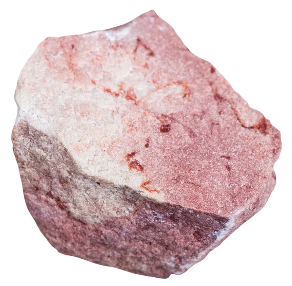 Pedra de arenito rosa isolado em branco — Fotografia de Stock