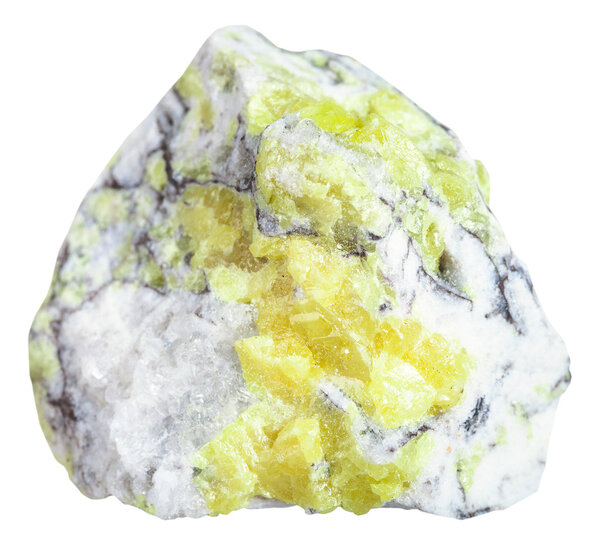 серу (серу, серу) вену в изолированном камне
