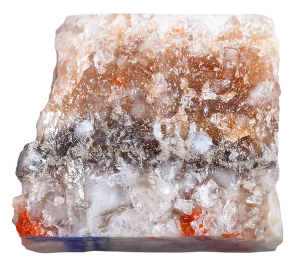 Halite (rock salt) specimen isolated on white — Stock Photo, Image