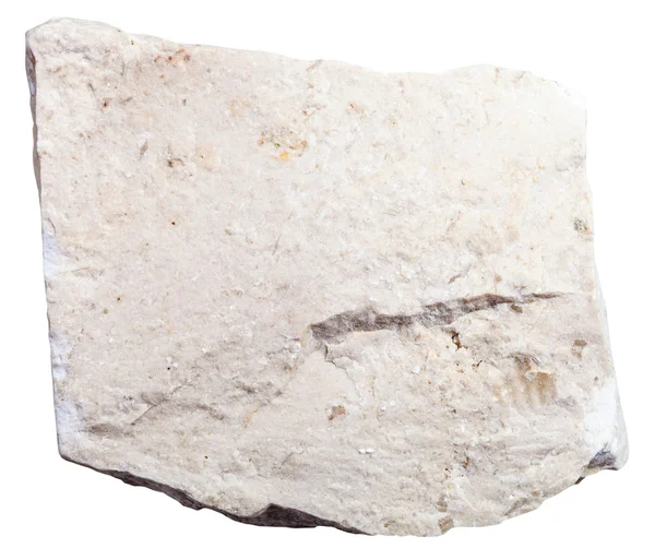 Химический известняк минерал, выделенный на белом — стоковое фото