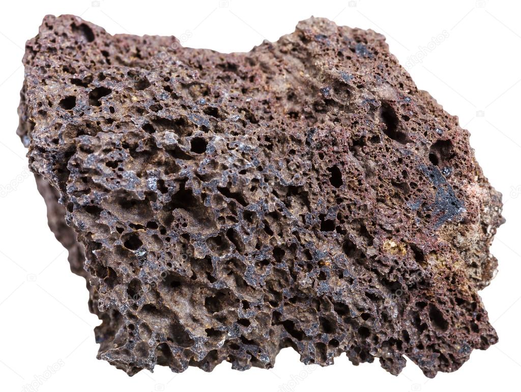 natural brown pumice mineral isolated