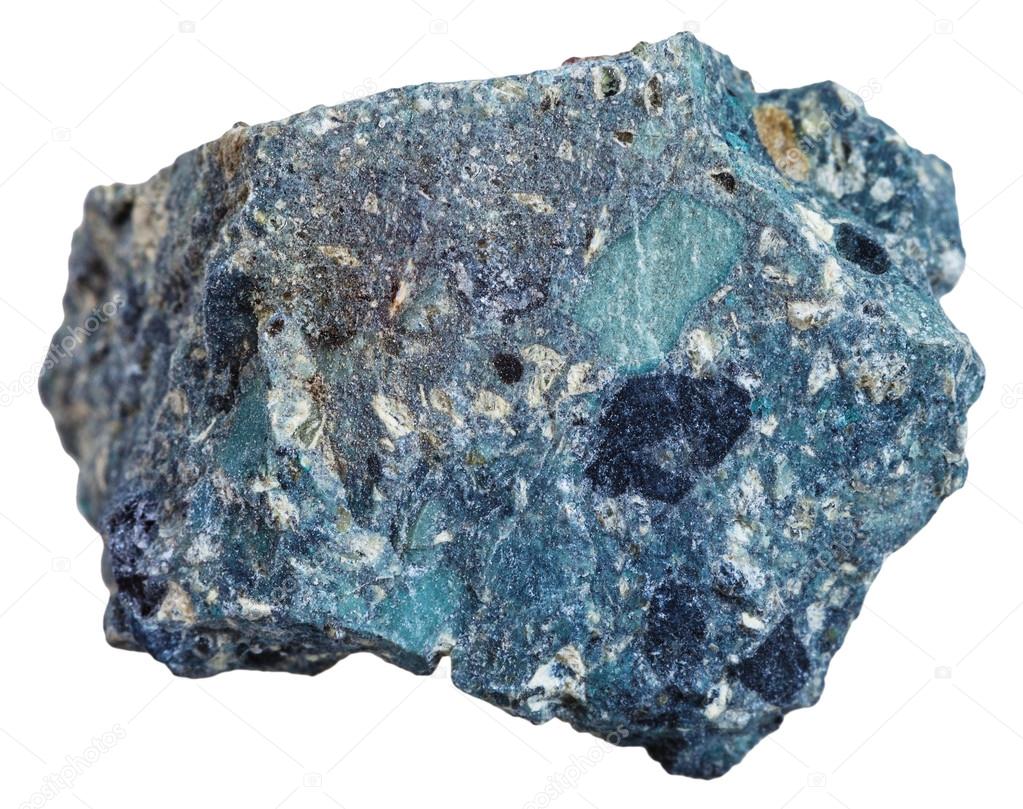 Natural Kimberlite mineral isolated on white — Stock Photo