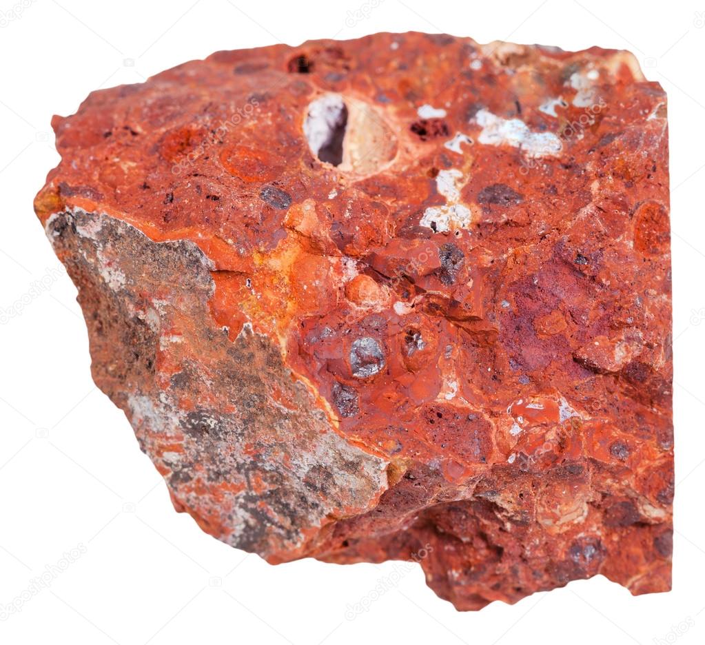 bauxite (aluminium ore) mineral isolated on white