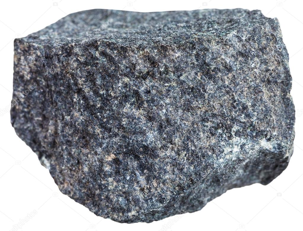 Basalt Mineral Isolated Gabbro Basalt Mineral Isolated On White Stockfoto