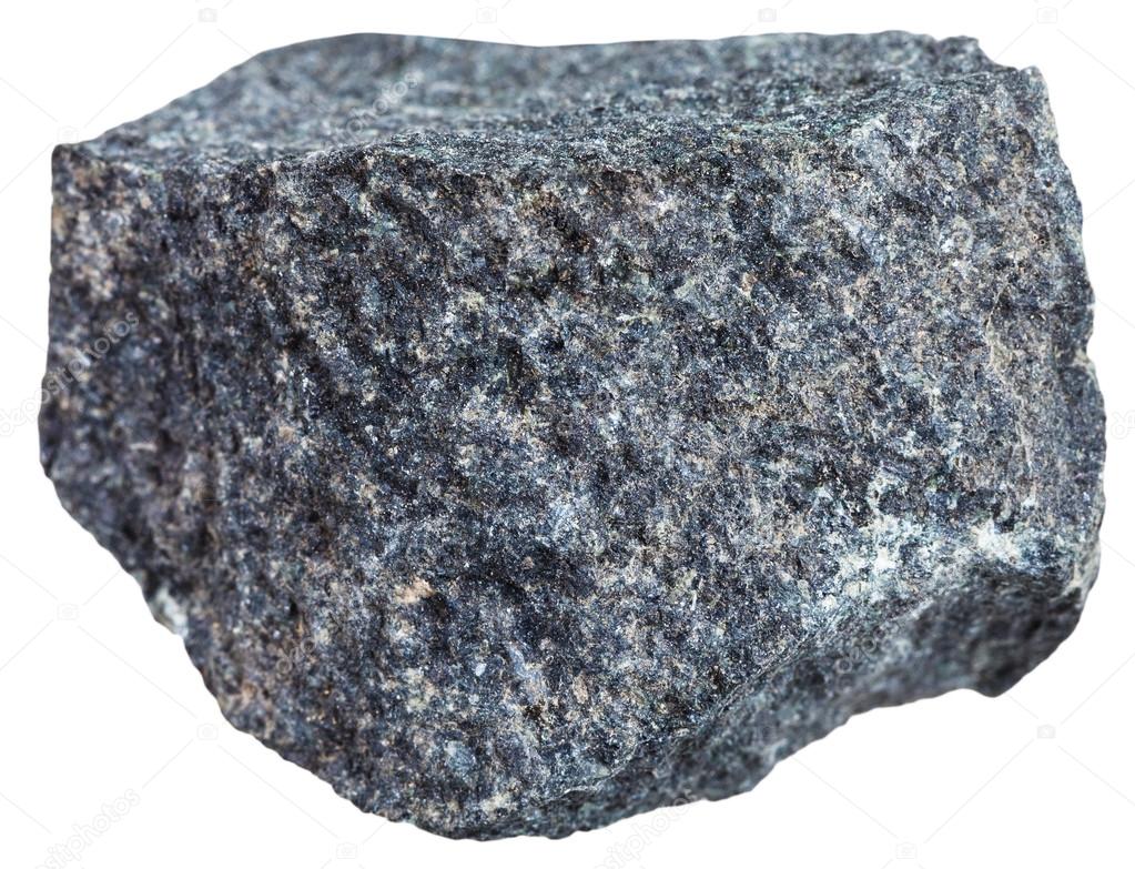 Gabbro basalt mineral isolated on white