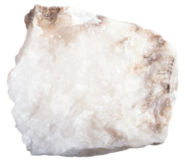 beyaz arka planda izole anhidrite minerali