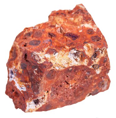 bauxite (aluminium ore) stone isolated on white clipart