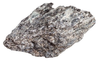 quartz biotite schist stone isolated on white clipart