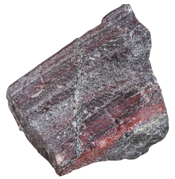 Jaspillite (ferrugineuze kwartsiet) steen geïsoleerd — Stockfoto