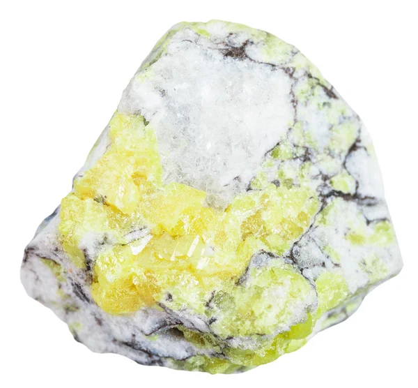 Stone with sulfur ( brimstone, sulphur) isolated — Stock Photo, Image