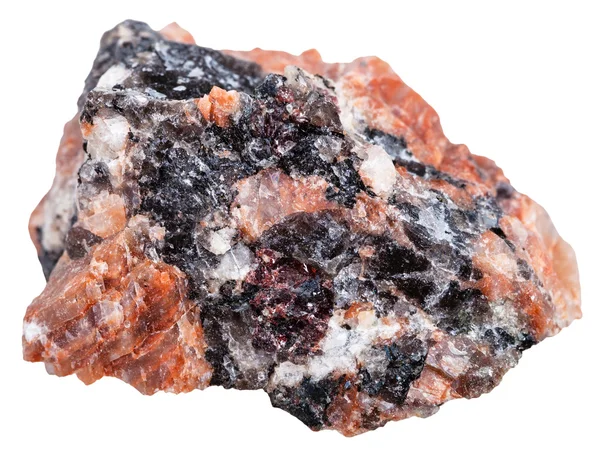 Kamień naturalny czerwony granit na białym tle — Zdjęcie stockowe