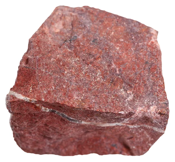 Kırmızı jasper mineral beyaz izole — Stok fotoğraf