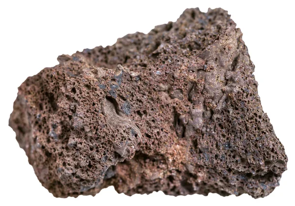 Природный коричневый пемза камень изолирован на белом — стоковое фото