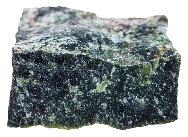 Dunite naturale (olivinite) minerale isolato — Foto Stock