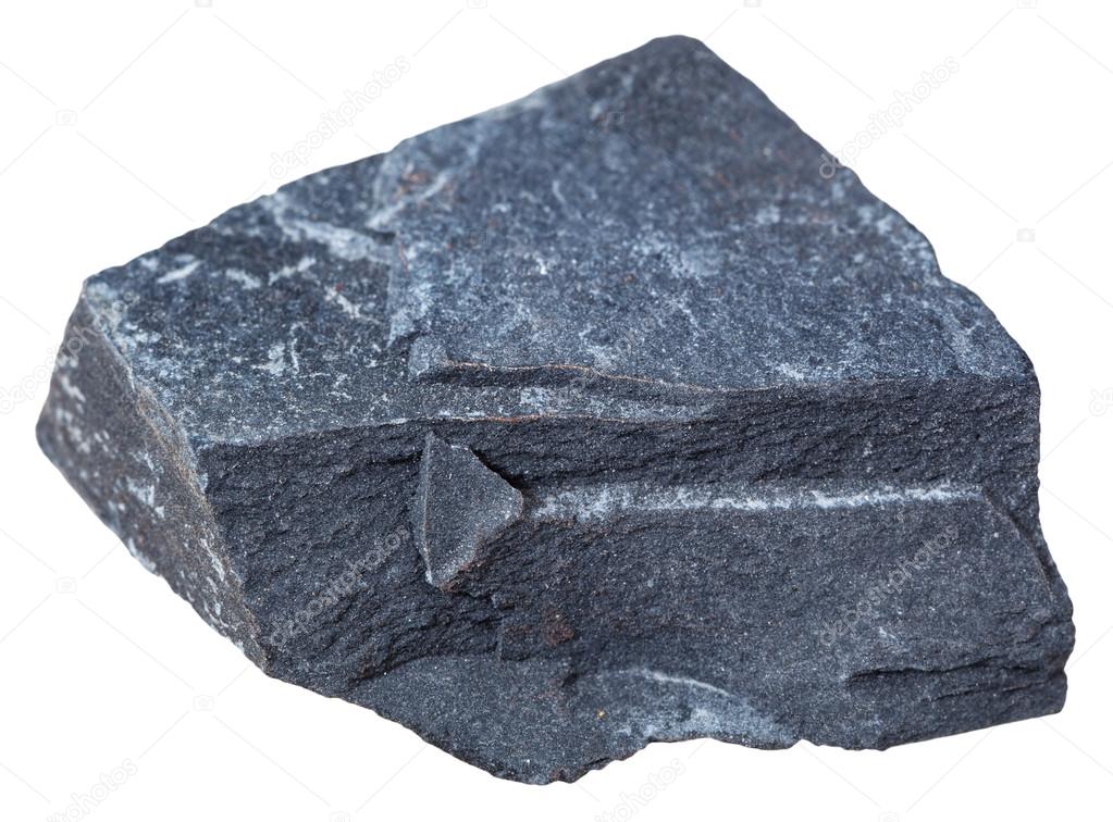 Argillite (mudstone) mineral isolated on white