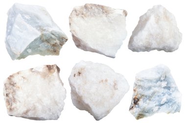 collection from specimens of anhydrite stone clipart