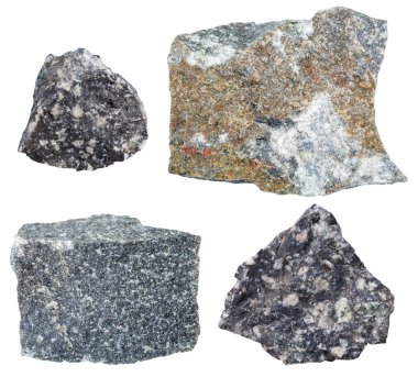 collection from specimens of Andesite rock clipart