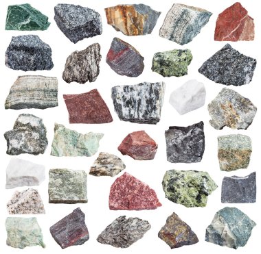 set of metamorphic rock specimens clipart