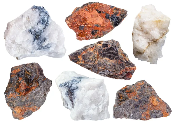 Colección de especímenes de minerales de Wolframita — Foto de Stock