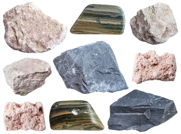 Коллекция образцов грязевых минералов — стоковое фото