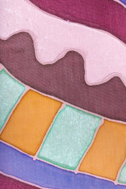 soyut çizgili ipek batik boyalı