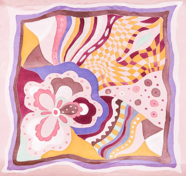 Handgeschilderde hoofddoek in batik techniek — Stockfoto