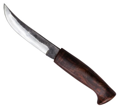 izole koyu kahverengi ahşap saplı bıçak