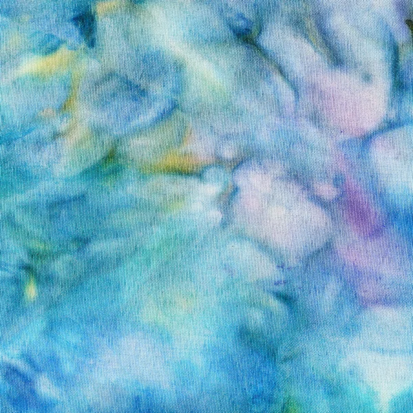 抽象的蓝色绘真丝蜡染 — 图库照片