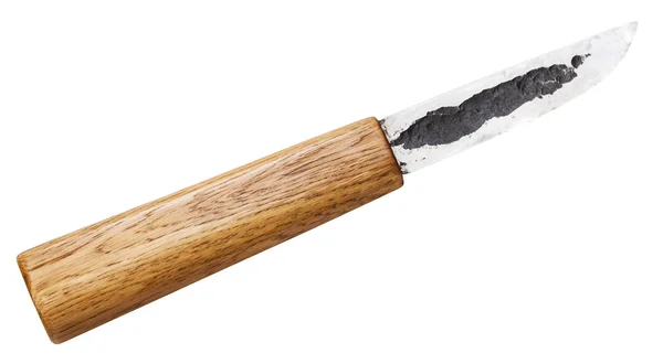 Cuchillo yakutiano tradicional con mango de madera de roble — Foto de Stock