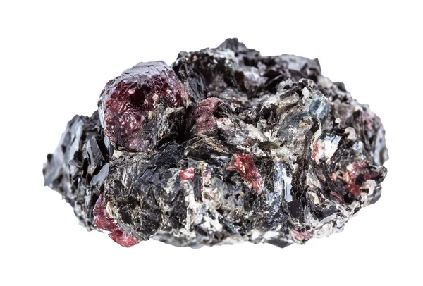 Makro Fotografi Prov Naturliga Mineral Från Geologisk Samling Röd Garnet — Stockfoto