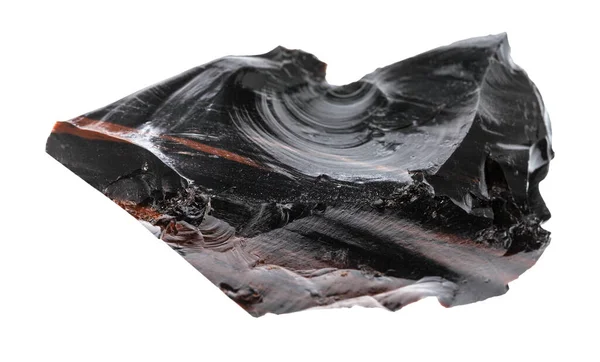 Macrofotografia Amostra Mineral Natural Colecção Geológica Obsidiana Não Polida Vidro — Fotografia de Stock