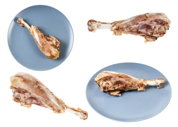 Set Boiled Turkey Legs Isolated White Background — Stock Photo, Image