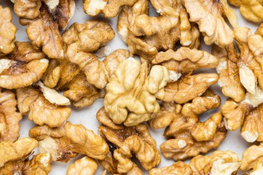 yiyecek arka planı - kabuklu ceviz çekirdekleri