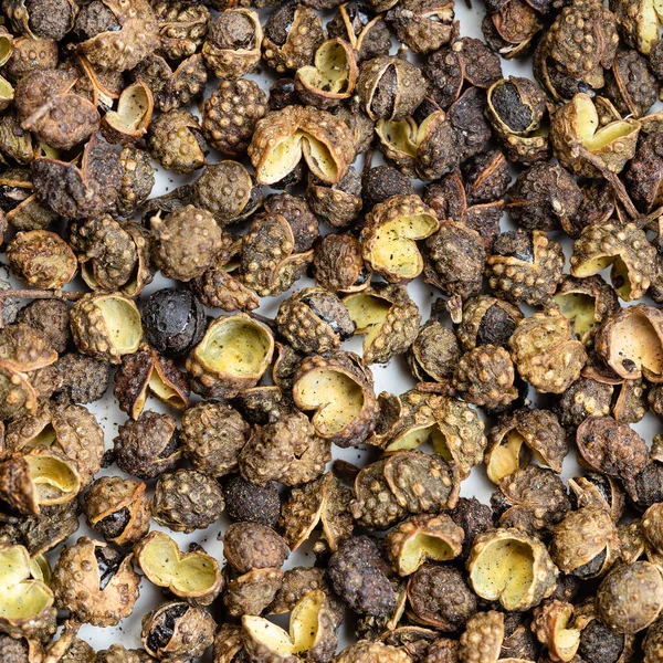 Square Food Background Dried Sichuan Pepper Peppercorns Close — Stock Photo, Image