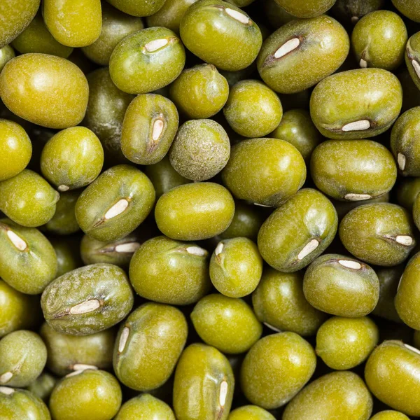 Fondo Comida Cuadrada Frijoles Mung Verdes Crudos Cerca —  Fotos de Stock