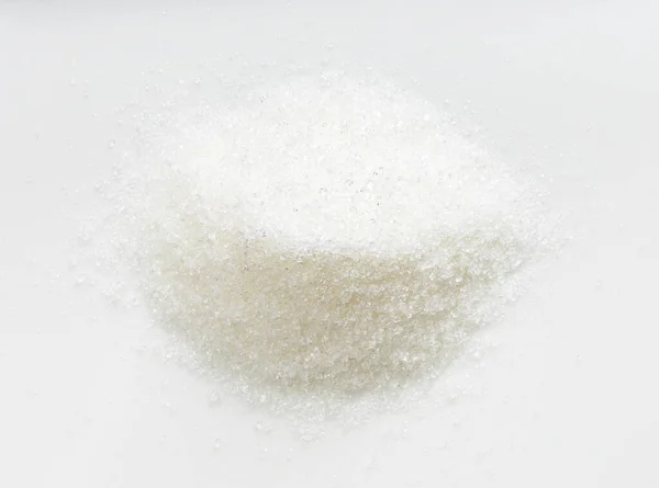 Vrchní Pohled Hromadu Bílého Rafinovaného Řepného Cukru Zblízka Šedé Keramické — Stock fotografie