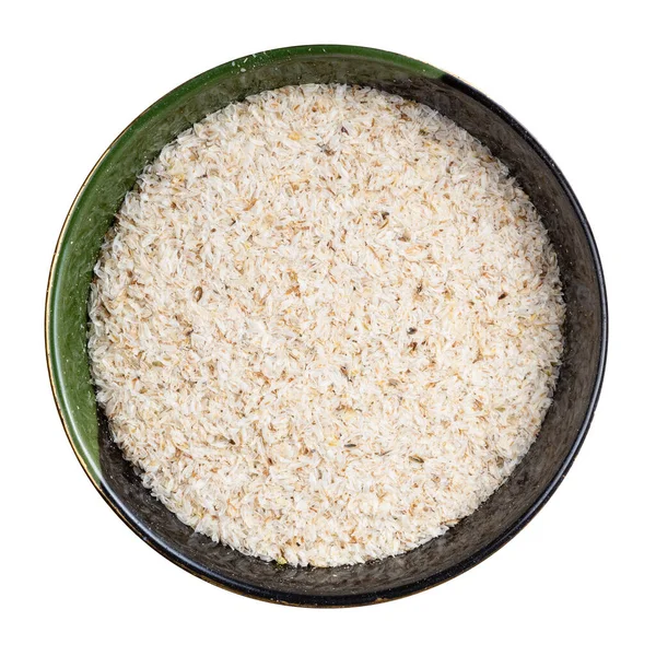 Top View Psyllium Husk Bowl Isolated White Background — Stock Photo, Image