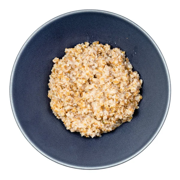 Top View Porridge Boiled Crushed Emmer Farro Hulled Wheat Groats — Stock Photo, Image