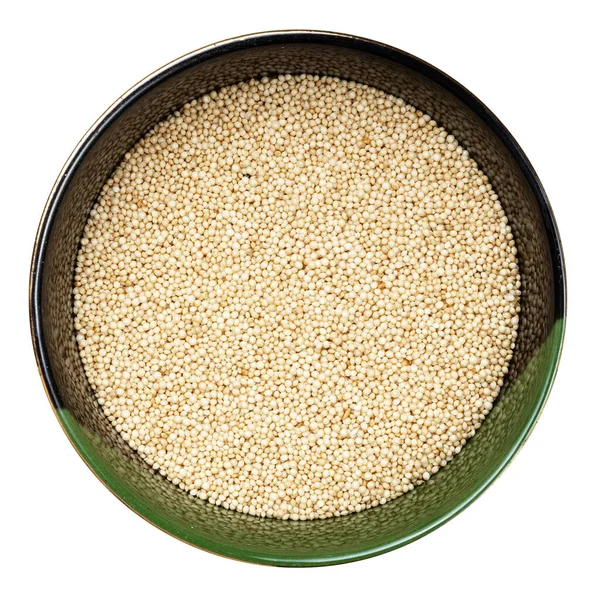 Top View Amaranth Grains Bowl Isolated White Background — Stock Photo, Image