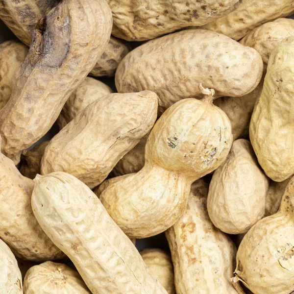Square Food Background Whole Peanuts Close — Stock Photo, Image