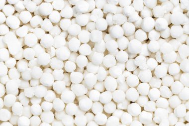 yiyecek arkaplanı - birçok kuru sabudana (tapioca sago) kapat