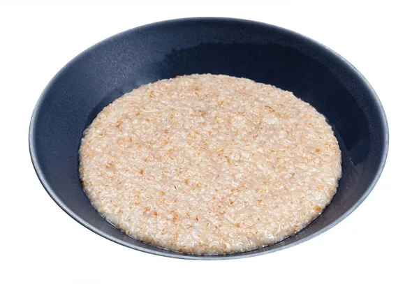 Porridge Cotto Semole Frumento Grani Frumento Parzialmente Frantumati Ciotola Grigia — Foto Stock
